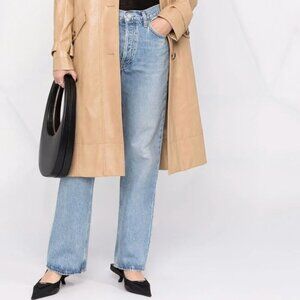 AGOLDE 90s High Waist Relaxed Boot Jeans Light Wash Wireless Blue NEW